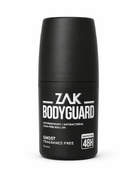 Zak BODYGUARD GHOST FRAGRANCE FREE ANTIPERSPIRANT-ANTIBACTERIAL STAIN- ROLL ON 50ml