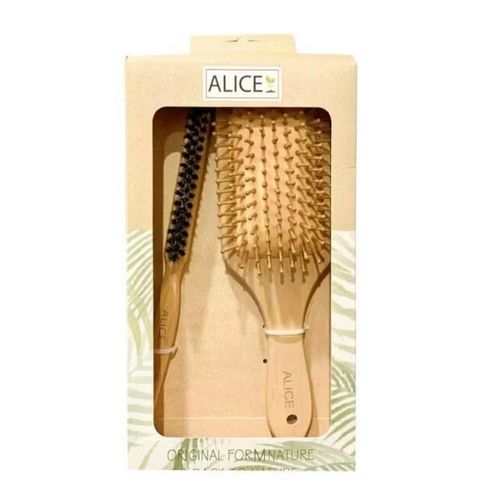 ALICE Brush & Baby Hair Brush Wooden Set