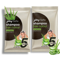 Godrej Shampoo Hair Colour No Ammonia Natural Brown No.4 2PCS