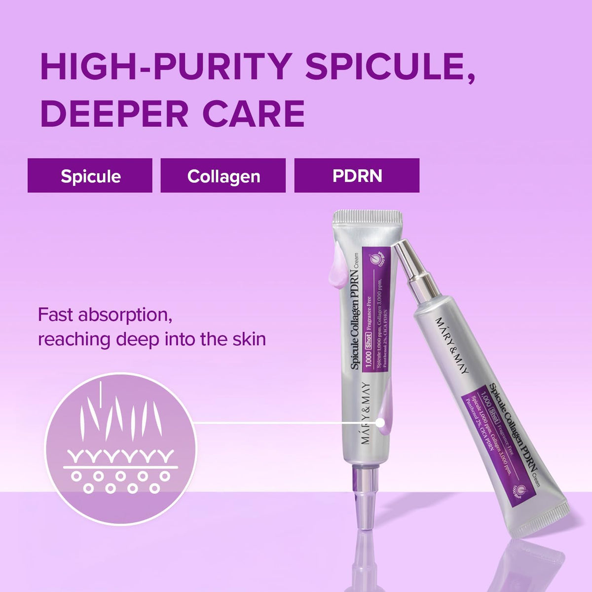 Mary & May Spicule Collagen PDRN Cream 1000 Shot 15g