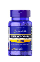 Puritan'S Pride Melatonin 5mg Night Time Sleep Aid, 120 Tablets