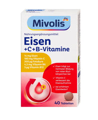 Mivolis Iron + Vitamin C + B Vitamins 40 tablets