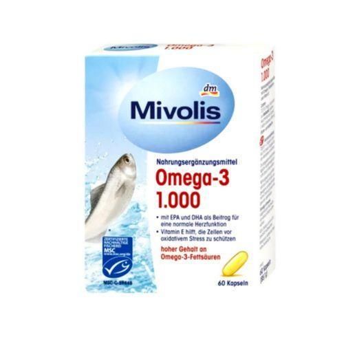 Mivolis Dm Mevolis Omega 3 – 1000 mg Supports Heart, Immune & Brain Health – 60 Capsules