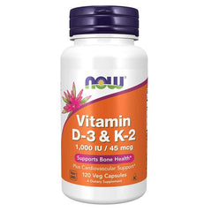Now Vitamin D3 & K2 1000Iu, 45Mcg, 120 Capsules