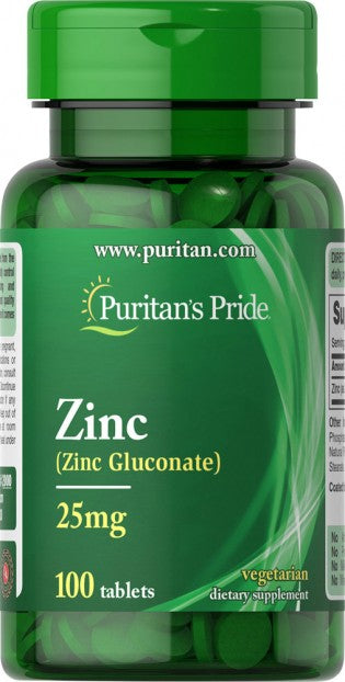 Puritan'S Pride Zinc Gluconate 25mg 100 Tablets