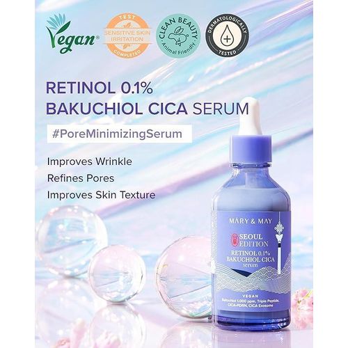 MARY & MAY Retinol 0.1% Bakuchiol Cica Serum 80ml