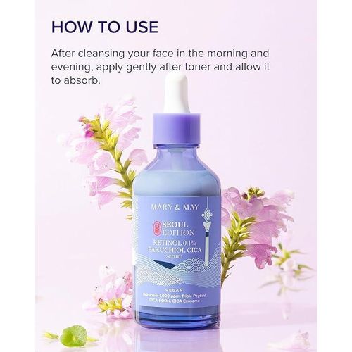 MARY & MAY Retinol 0.1% Bakuchiol Cica Serum 80ml