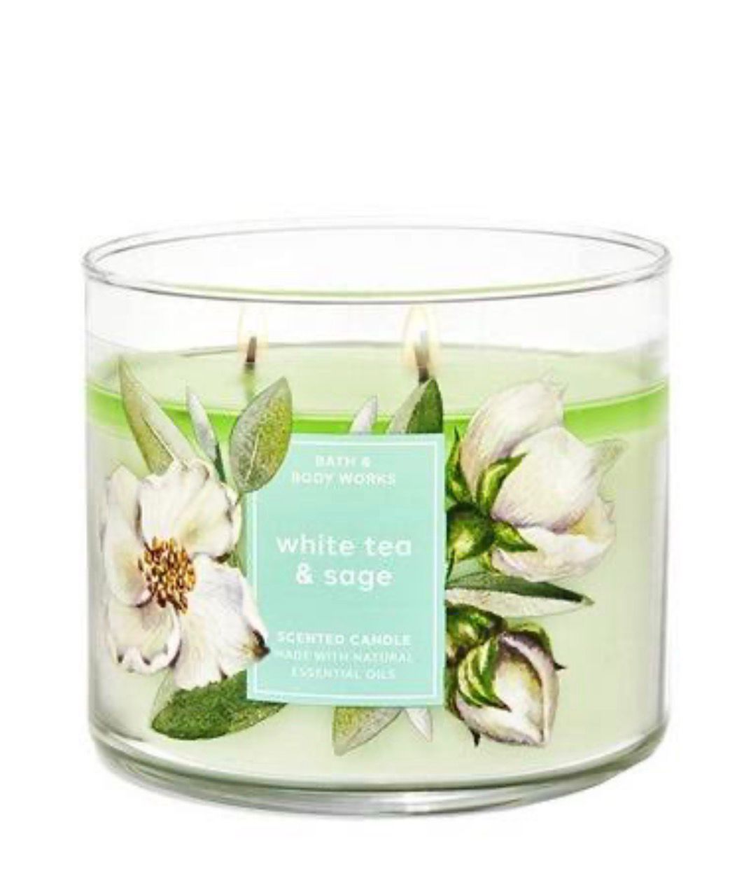 Bath & Body Works White Tea & Sage 3-Wick Candle 411g