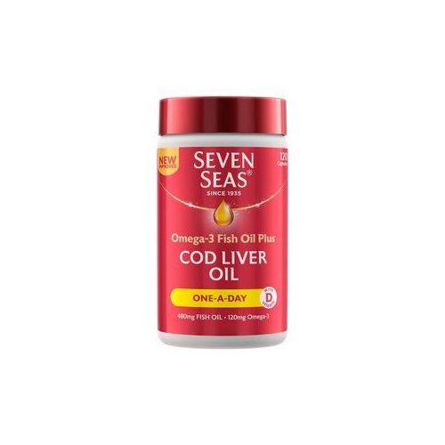 Seven Seas Omega 3 Fish Oil Plus Cod Liver Oil, One-A-Day 120 Capsules