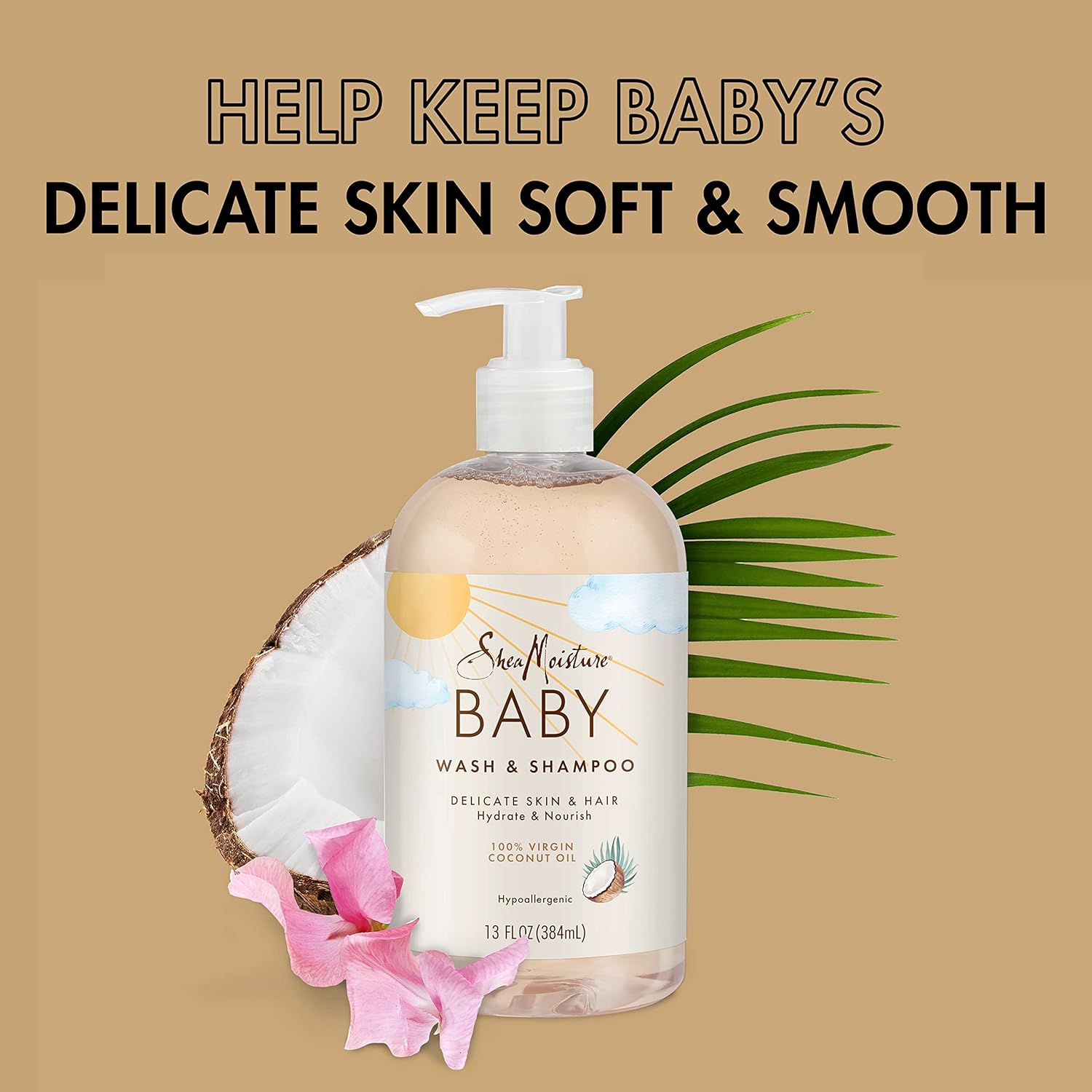 Shea Moisture Baby Wash & Shampoo 100% Virgin Coconut Oil 384ml