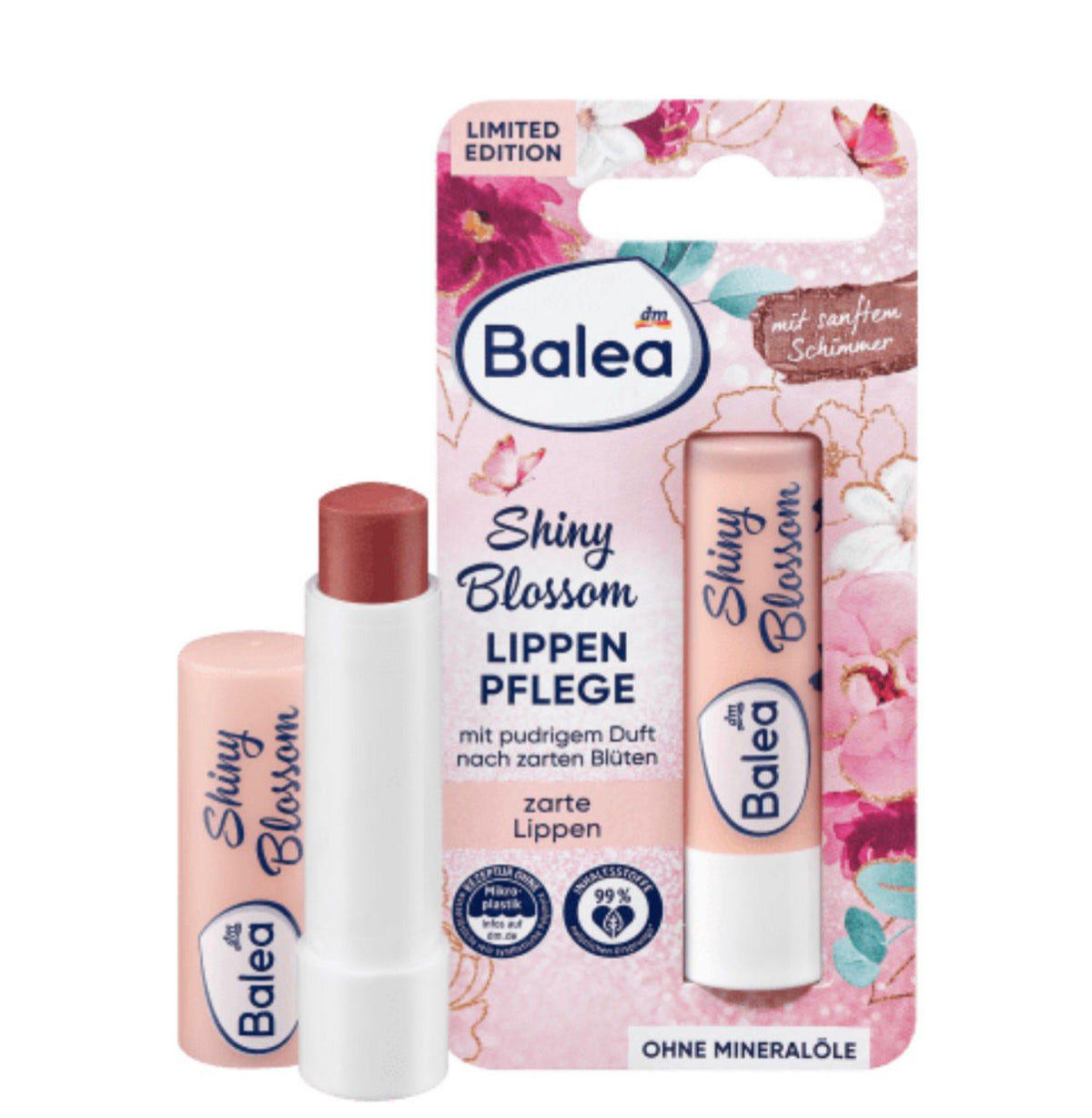 Balea Shiny Blossom Lip Balm, 4.8g
