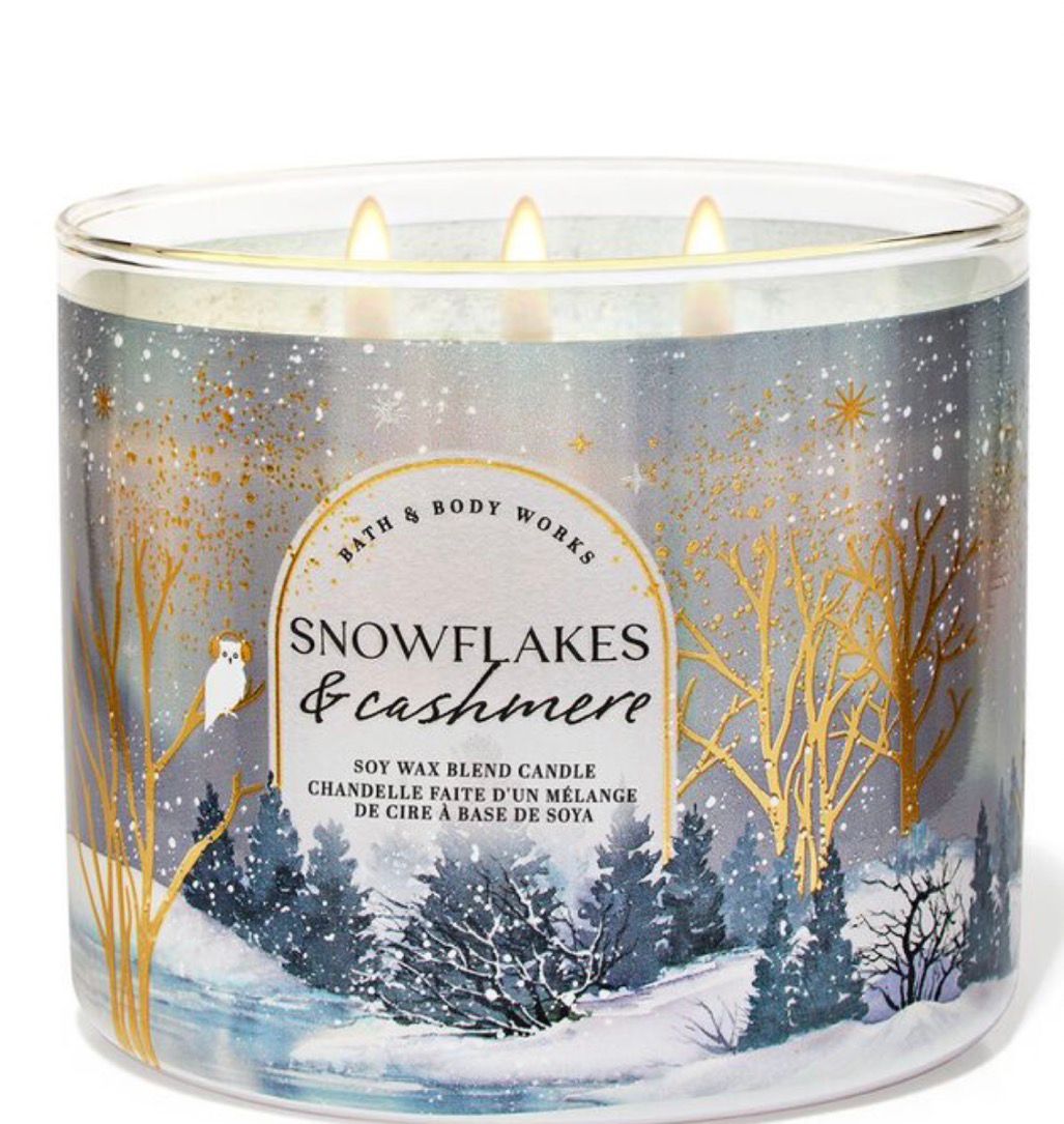 Bath & Body Works Snowflakes & Cashmere 3-Wick Candle 411g