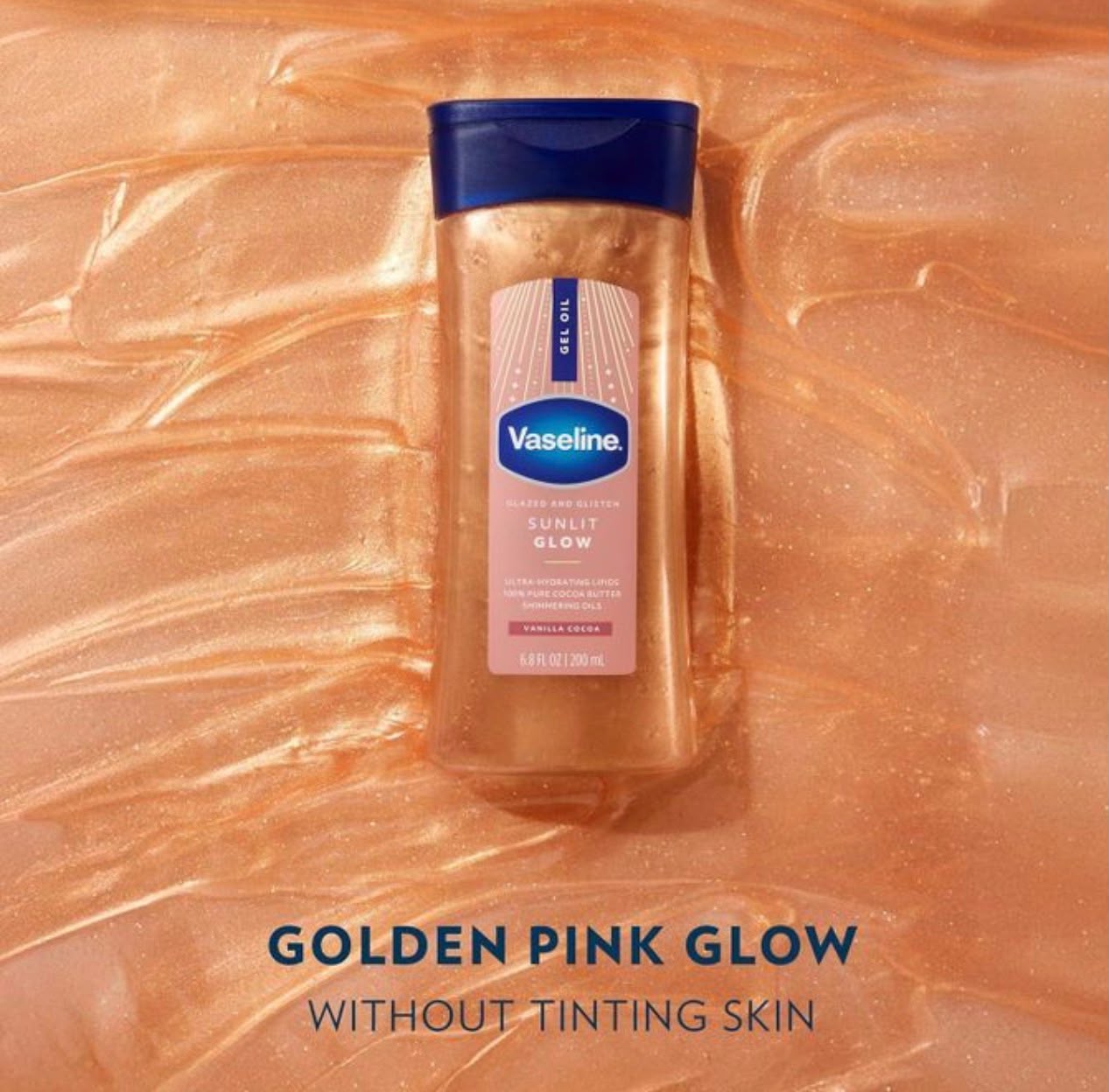 Vaseline Glazed & Glisten Sunlit Glow Body Gel Oil 200ml