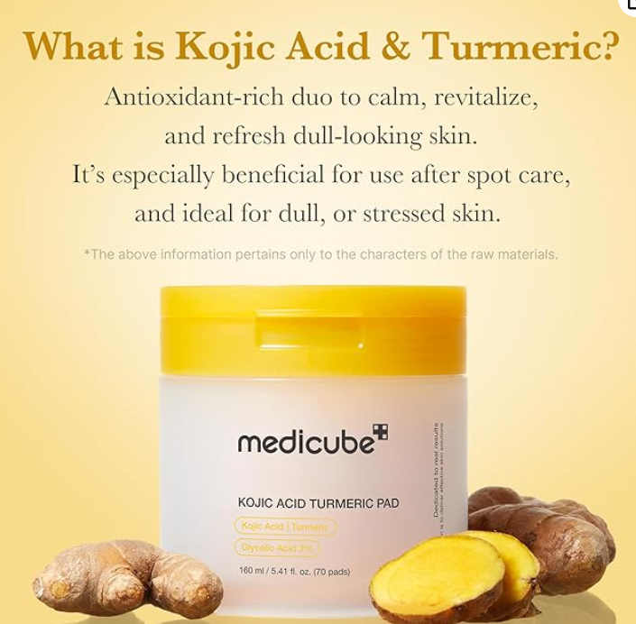 medicube Kojic Acid Turmeric Clarifying Toner Pad 160ml