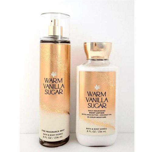 Bath & Body Works Warm Vanilla Sugar Fine Fragrance Mist & Body Lotion Set of 2